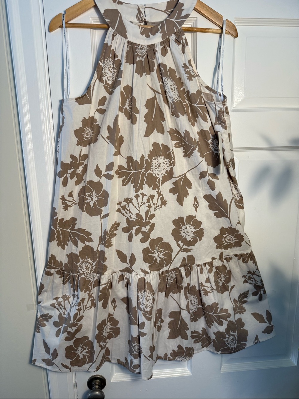 Cream and Brown “Kate and Lily” Floral Halter Dress (NEW)